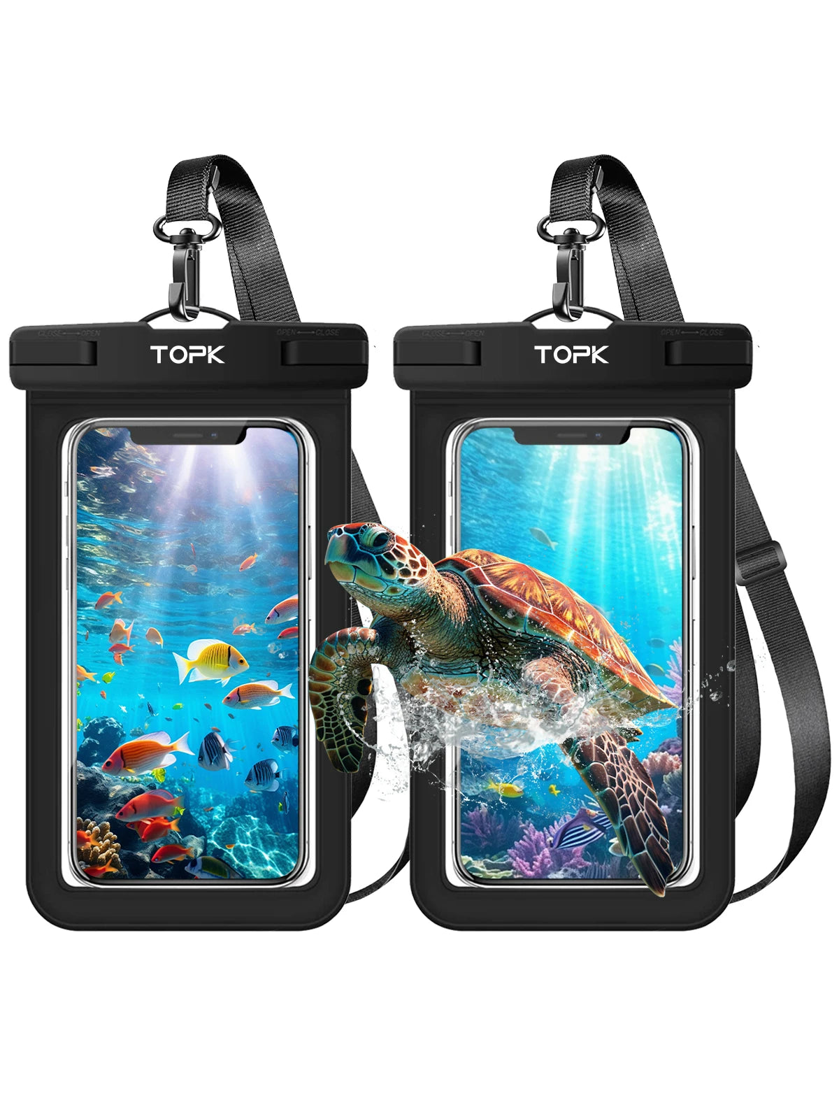 Waterproof Phone Pouch Case[2 Pack]Ipx8 Waterproof Phone Case for Swimming Dry Bag with Clip Strap for Iphone 15 up to 7”